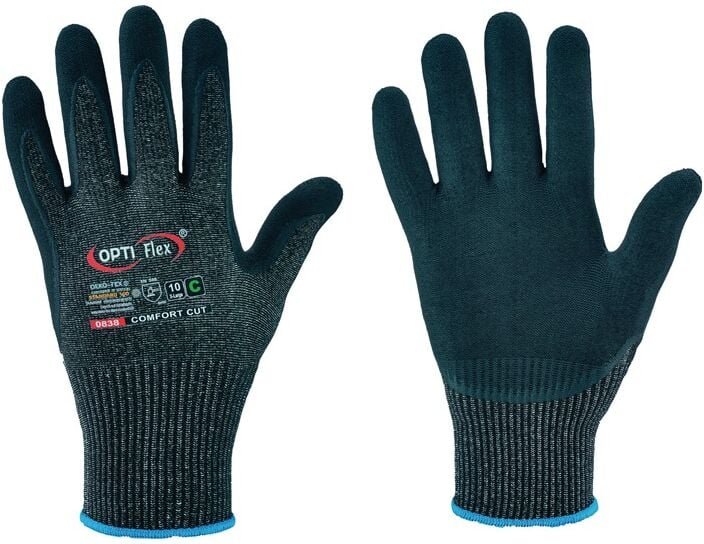 FP - optiflex 0838-09 Schnittschutzhandschuhe Comfort Cut Größe 9 schwarz meliert/sch