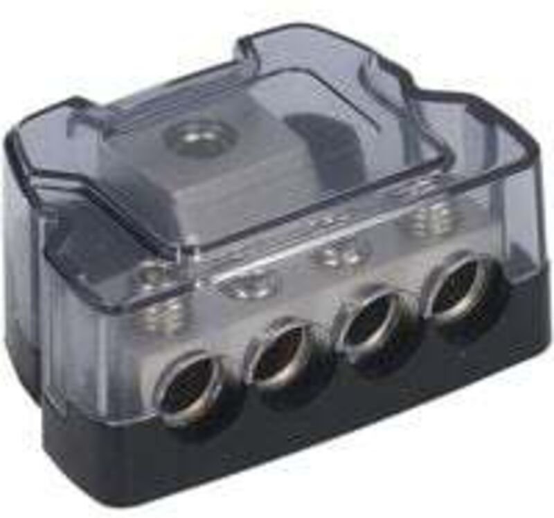 Ersandy - 4-Wege-Stromverteilungsblock, Sicherungshalter, Amp-Sicherungsverteilungsblock, Auto-Audio-Splitter