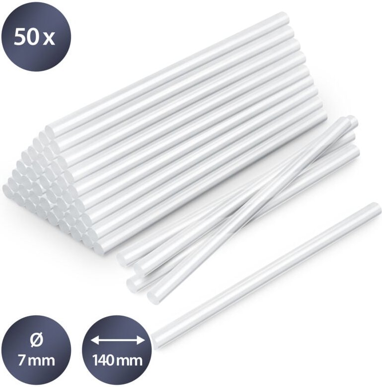 Heissklebestifte-Set Transparent, 50 Stück (ø 7 mm) - Trotec