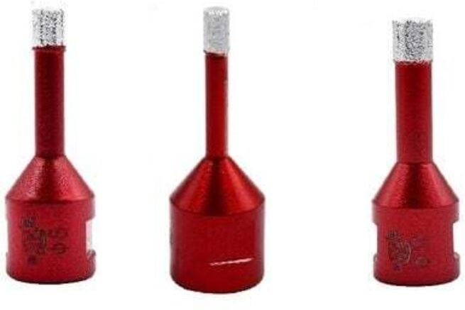 SNQ - 3 stücke 6mm/8mm/10mm Vakuumgelötete Diamantbohrer Kernbohrer mit M14-Gewinde zum Trockenbohren von Porzellanflies...