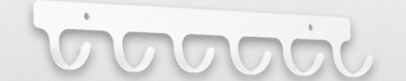 Peka - Hakenleiste Libell für Wandmontage, 6-fach, Stahlblech Weiß