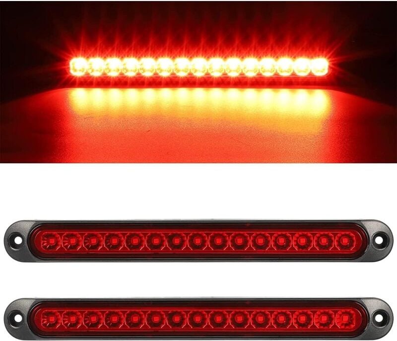 Thumbnail - 2 Stück 12–24 v 15 LED-Anhänger-Bremsrücklichtleiste, wasserdichte Rücklichter, Lauflichter, Identifikationslicht für Ge...