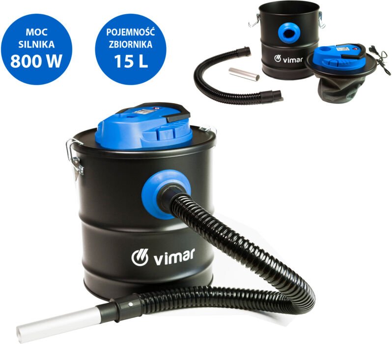 Kaminstaubsauger 800 W, Fassungsvermögen 15 L - W-999VC3