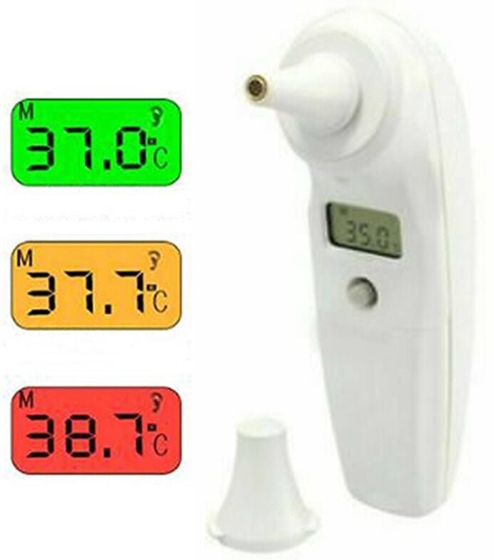 Trade Shop Traesio - Trade Shop - orecchio digital infraroxal termometro mit display 3 colours 32,0 a 42,9°C 1 sec -