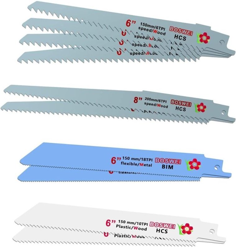 Bluedeer - Säbelsägeblätter 10 Stück, Hochleistungs-Sägeblätter für Holz, Metall & Kunststoff, Kompatibel mit Bosch Säbe...