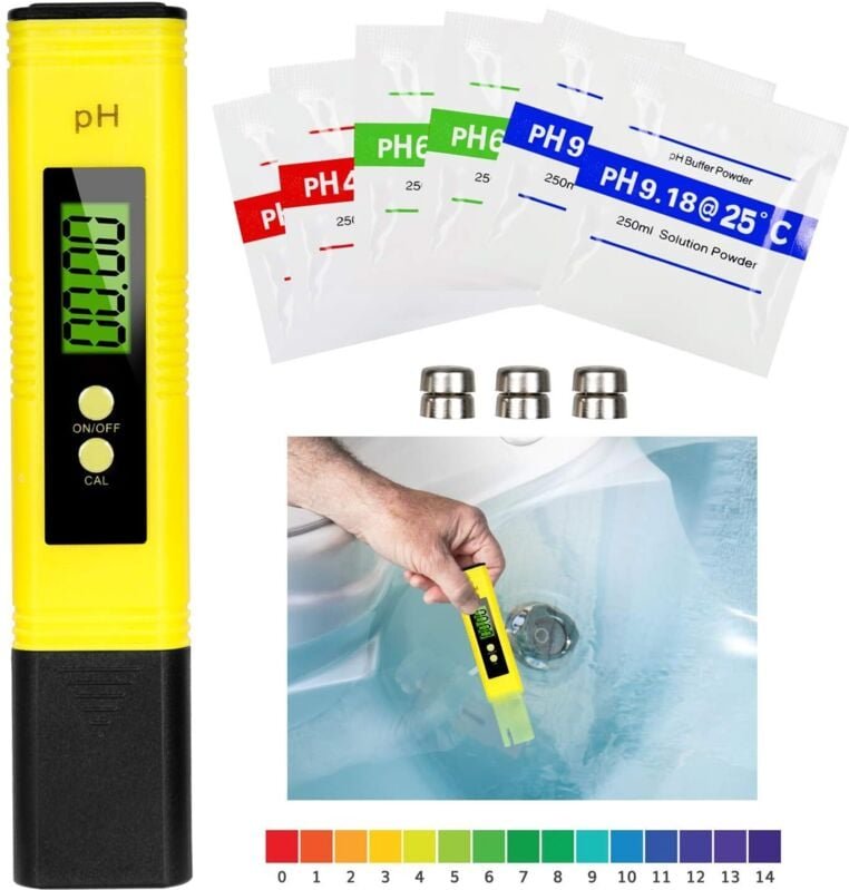 Digitales PH-Meter, Wasserqualitätstester, digitales LCD, Messbereich 0–14 Ph, 0,01 Ph, Genauigkeit für Trinkwasser, Aqu...