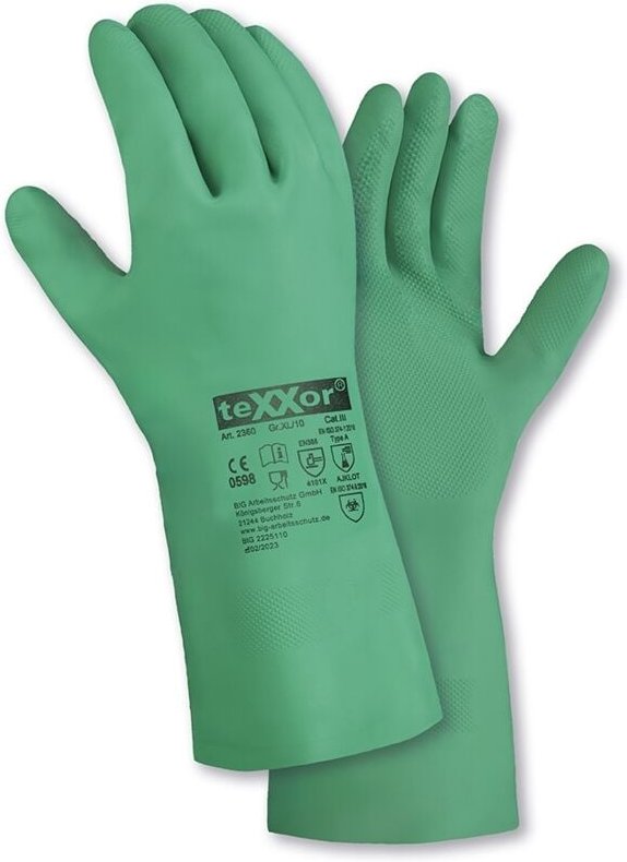 TeXXor Chemikalienschutz-Handschuhe nitril grün 2360 Größe 8