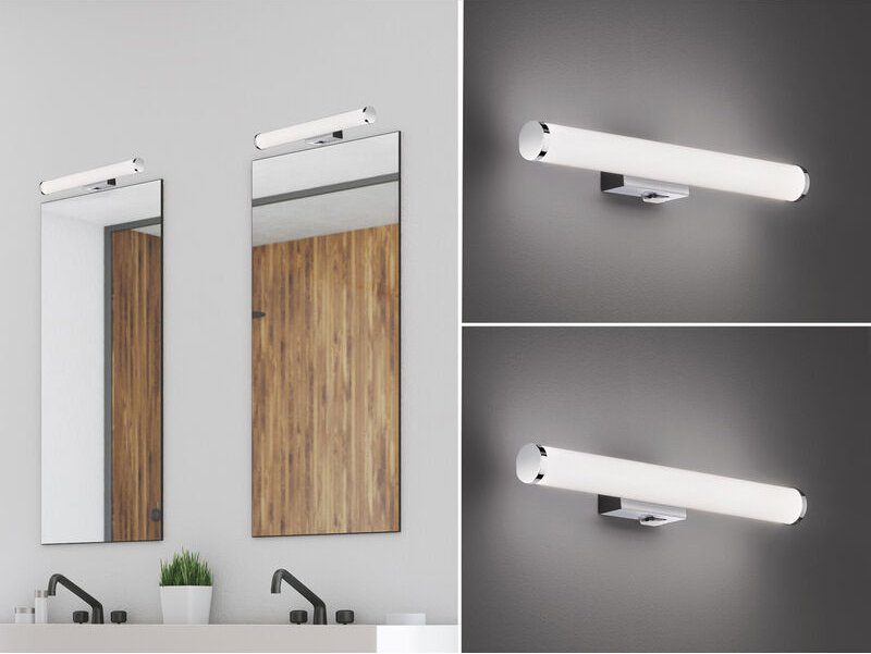 Led Bad Wandleuchten 2er Set mit Schalter Chrom - Spiegelleuchte, Breite 40cm