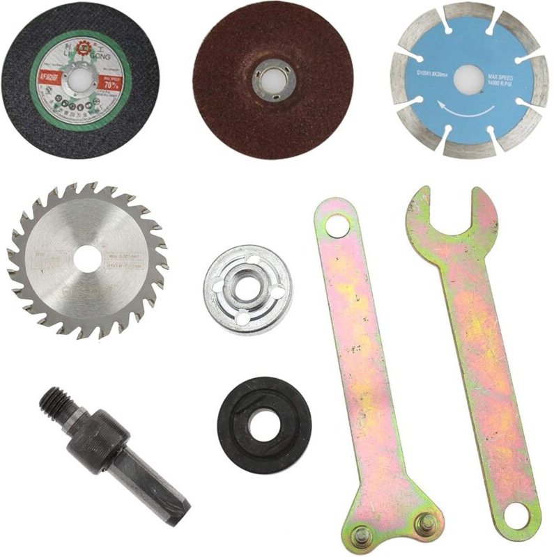 9-teiliger Umrüstadapter für Handbohrmaschinen, Winkelschleiferschlüssel, Bohreradapter mit 10-mm-Schaft (zum Schleifen,...