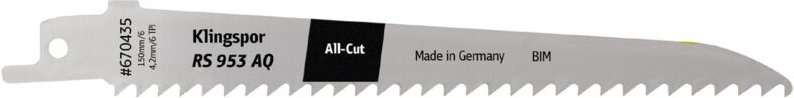 Klingspor - rs 953 aq Säbelsägeblätter, 230 x 19 x 1,27 mm Nutzlänge 210Bi-Metall, gefräst, geschränkt , 6 Zähne pro Zol...