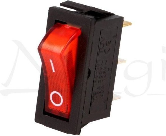 Ninigi - Einpoliger Kippschalter Rot 15A Rsi1013c3rd Light Red 6,3mm Steckverbinder