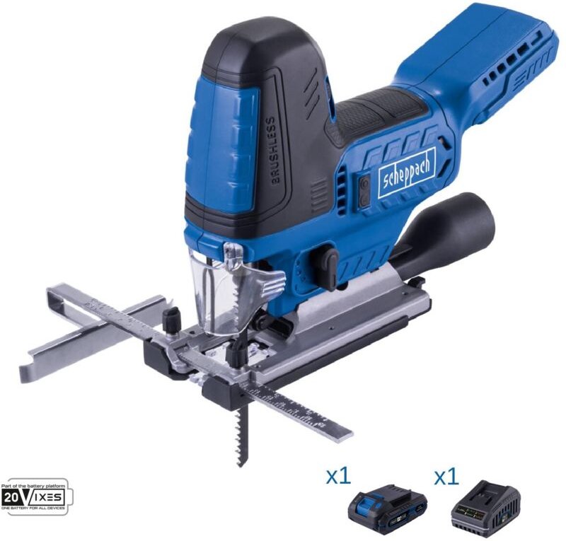 Scheppach - Burstenlose Stichsage 20V Akku 2.0Ah und Ladegerat ixes bc-js254-x