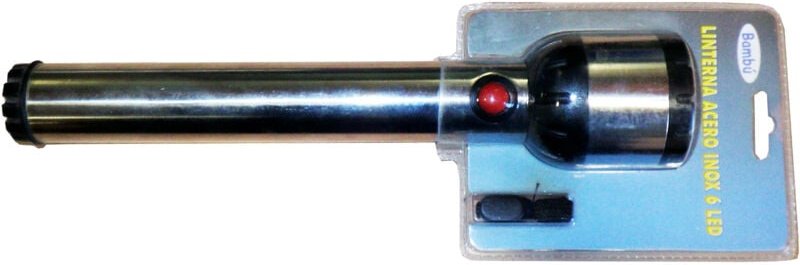 Bamboo Edelstahl-Taschenlampe 6 led 3 Batterien D3GRA.BEST114