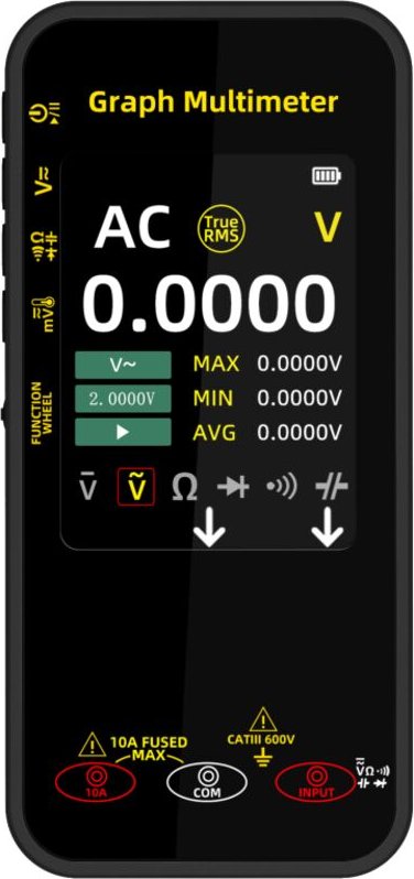 Multimetro digitale intelligente, multimetro grafico a 20000 conteggi, registratore di forme d'onda di tensione 1000V/10...