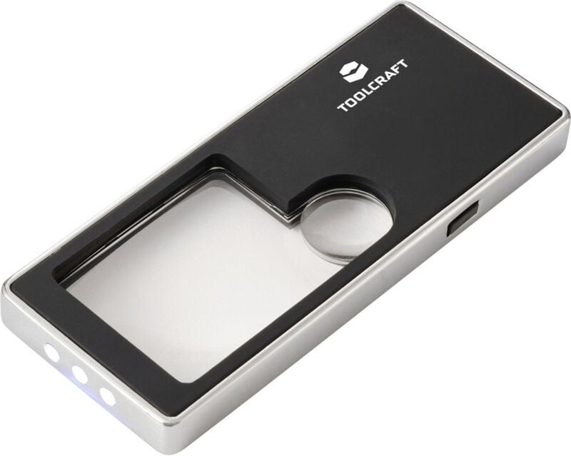 TOOLCRAFT TO-10283190 Handlupe mit LED-Beleuchtung Vergrößerungsfaktor: 3 x, 10 x Linsengröße: (Ø)