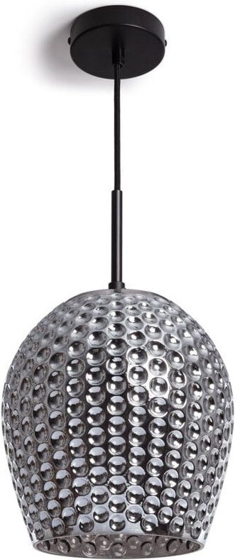 Pendelleuchte Metall und Glas Bernie Rauchgrau