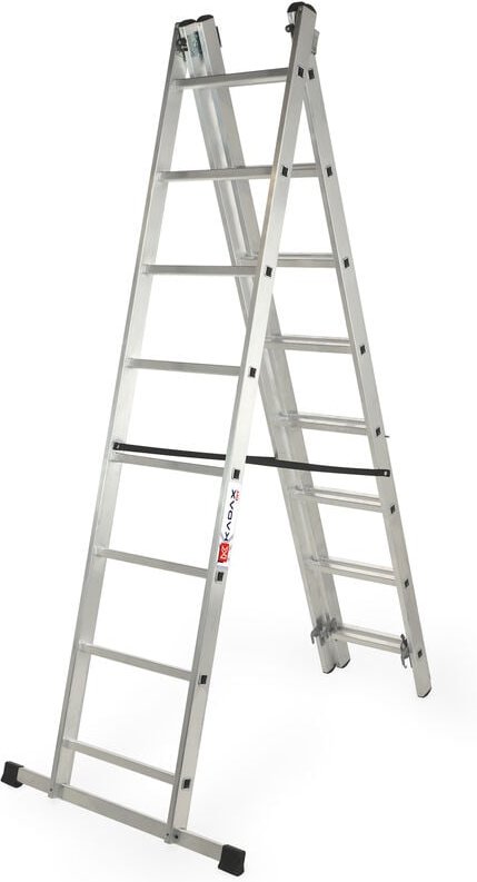 Multifunktionsleiter aus Aluminium, Anlegeleiter bis 150kg, 8 Stufen - Kadax