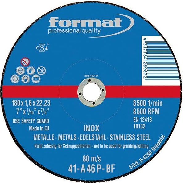 Trennscheibe gerade für V2A 125x1mm Format