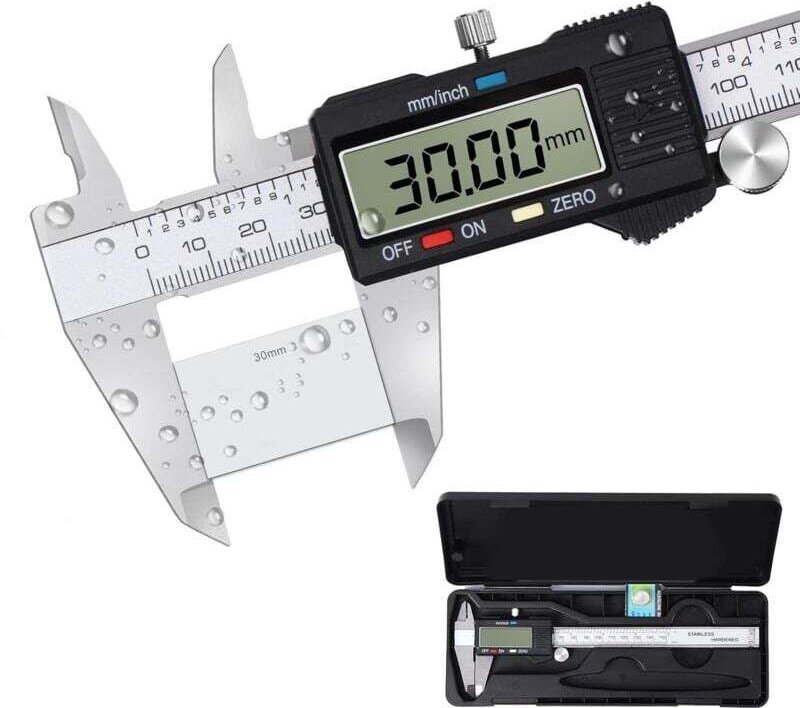 Ulisem Digitaler Messschieber, klassischer digitaler Messschieber aus Edelstahl, professioneller Messschieber mit großem...