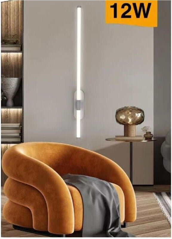 Trade Shop Traesio - Trade Shop - led Wandleuchte 12 Watt Langes Rohr Modernes Weiß Kalt Warm Natur Licht E80 -