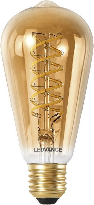 Ledvance - smart+ wifi LED-Lampe, Gold-Tönung, 8W, 650lm, Edison-Form mit 64mm Durchmesser & E27-Sockel, regulierbares W...