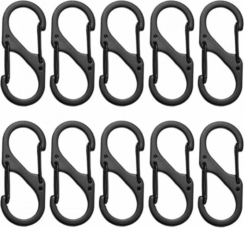 Karabiner, kleiner Karabiner, 30 Stück Mini-Karabiner, S-Karabiner, Doppelfeder-Schlüsselanhänger-Clip, S-förmige Karabi...