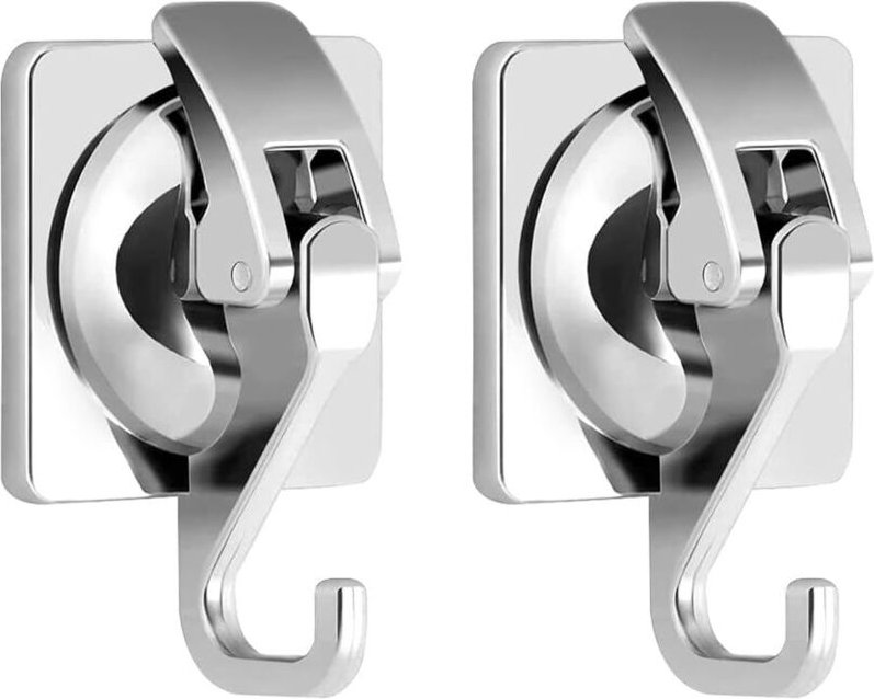 Linghhang - 2 Stück leistungsstarke Badezimmer-Saugnapfhaken, Wandmontage, Kunststoff, Vakuum-Saughaken, Duschhaken, Han...