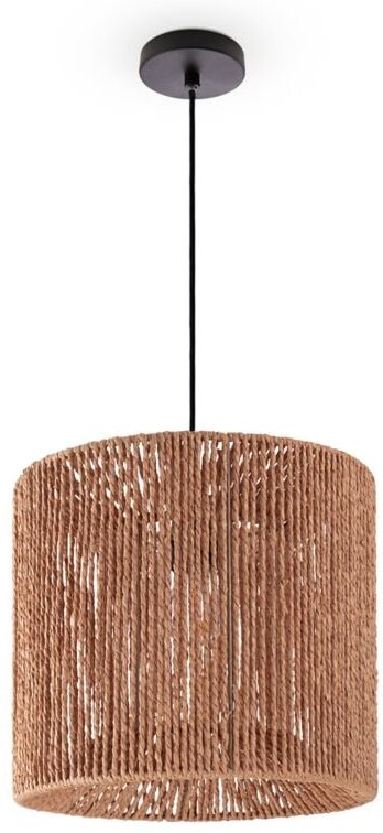 Pendelleuchte Esstisch Papier Boho Hängelampe Esszimmer Lampe E27 Rattan Pendelleuchte - Schwarz, Natur (Ø33cm) - Paco H...