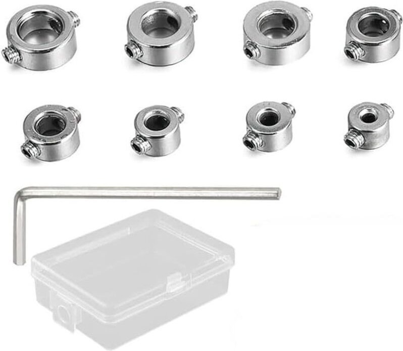 Bluedeer - 8PCS Tiefenanschlagringe Set,stellring,klemmring,anlaufstrombegrenzer Bohrtiefenbegrenzer Begrenzen Sie Die T...