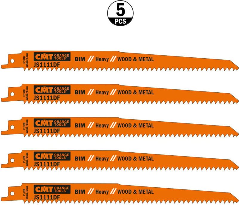JS1110VF-5 5 Metallsägeblätter für Holz/Metall, BIM 225 x 3,2-5 x 5-8 TPI (SS/Schneider)