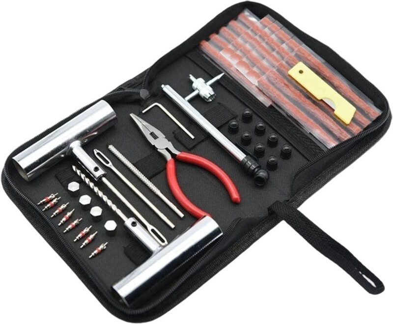Reifenreparaturset, 60-teiliges Reifenreparaturset für Autos, Motorräder, LKWs, ATVs, Traktoren, Wohnwagen, SUVs, Transp...