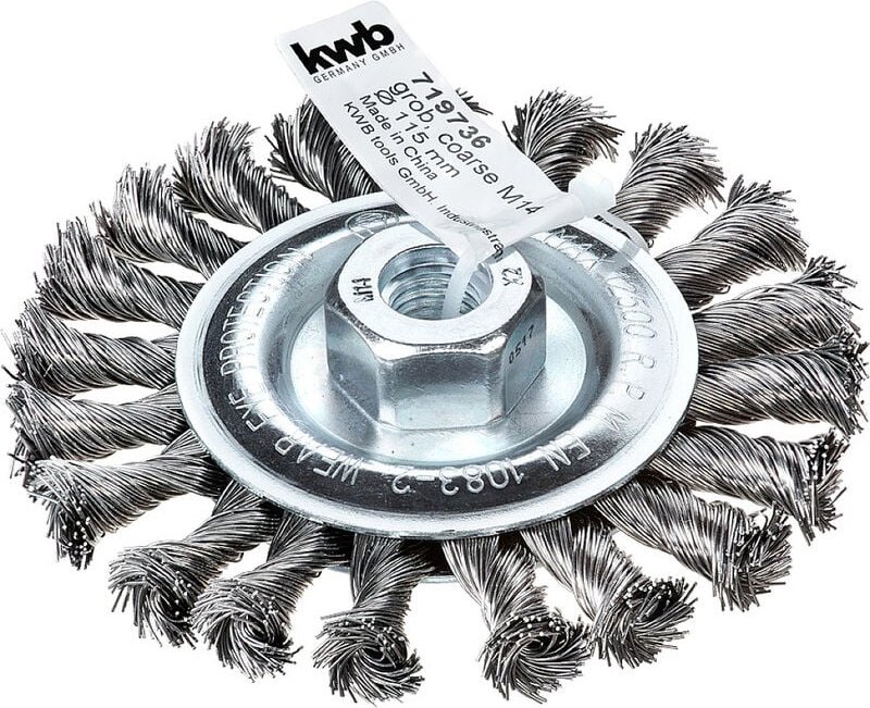 KWB - aggresso-flex® Scheibenbürsten, gezopfter HSS-Stahldraht für Einsatz mit Winkelschleifer 719736