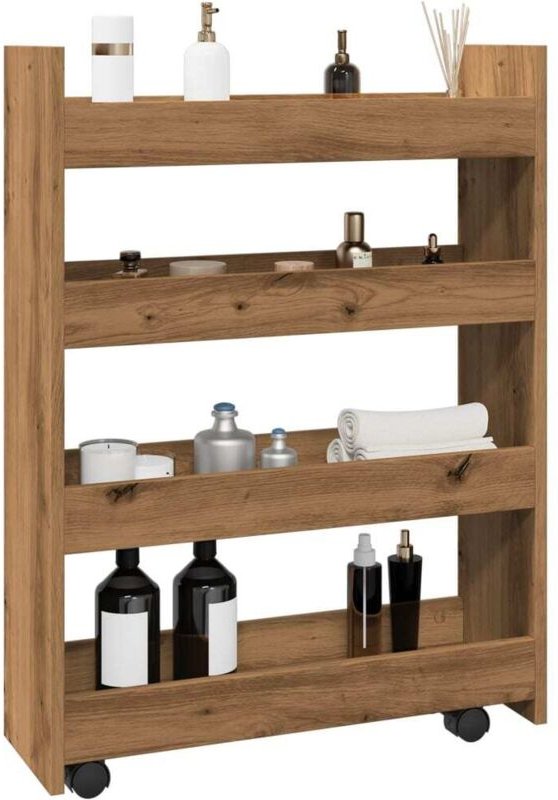 Vidaxl - Aufbewahrungswagen Schmal 4 Etagen Artisan-Eiche Holzwerkstoff