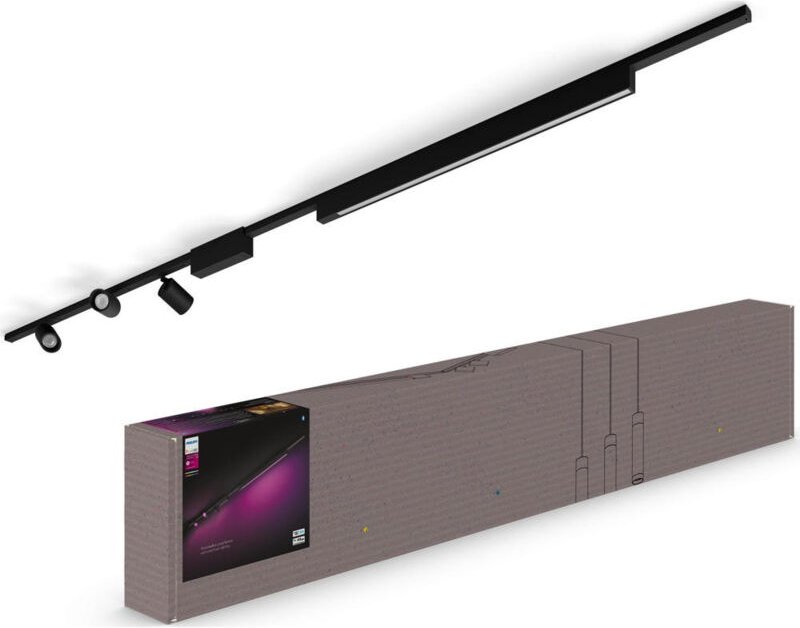 Philips Hue - Set mit 3 led-strahlern und lichtleiste perifo schwarz -40780000