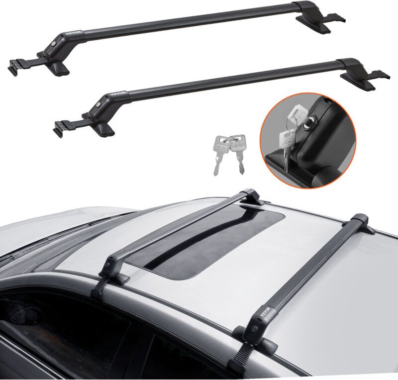 Universelle Dachgepäckträger-Querträger, verdickte Aluminium-Dachgepäckträger-Querträger, passend für Dächer ohne Seiten...