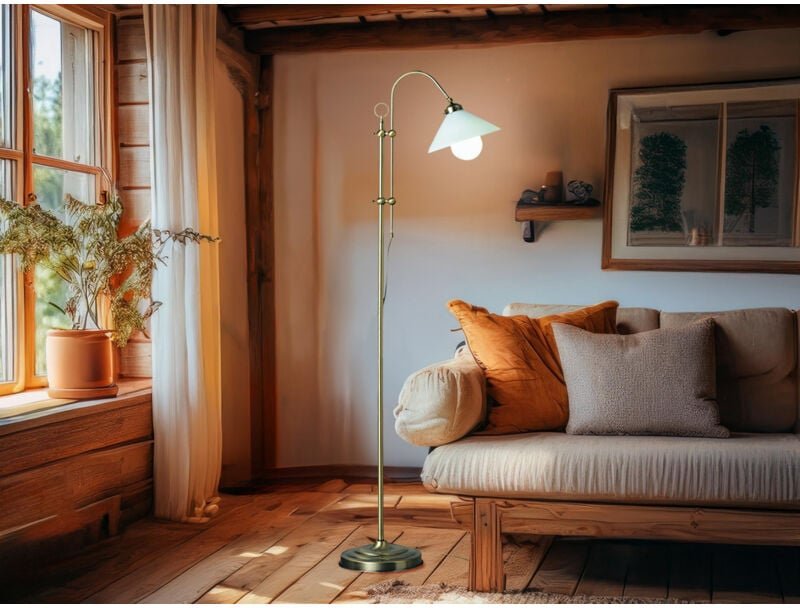 Led Stehlampe im Landhausstil höhenverstellbar, Höhe 145 -max. 172cm