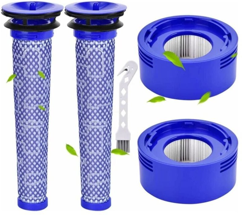 Lntyq Filtres pour Aspirateur Dyson V7 V8 SV10 SV11, 2 post-filtres HEPA et 2 pré-filtres, remplacez les pièces 965661-0...
