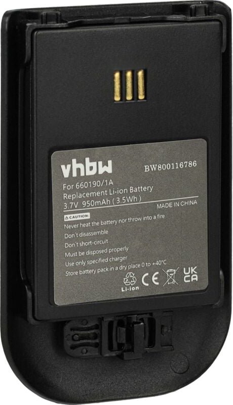 Thumbnail - Vhbw - 1x Akku kompatibel mit Aastra DH4-BAAA/2B schnurlos Festnetz Telefon (930 mAh, 3,7 v, Li-Ion) Schwarz