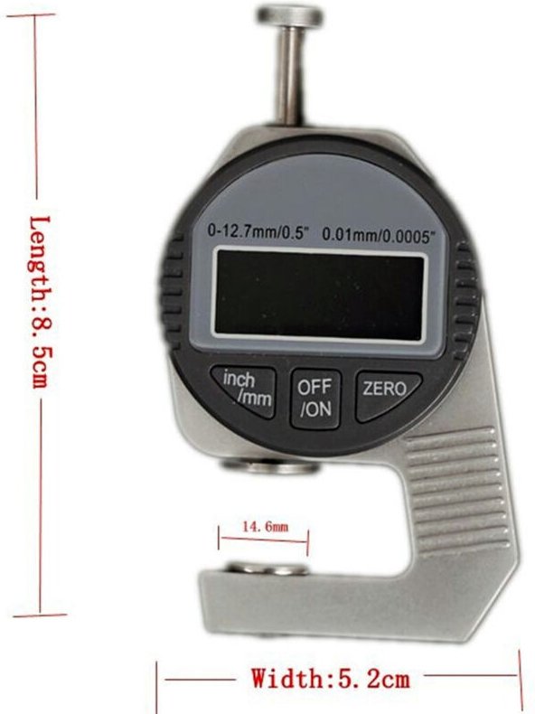 Trade Shop - SPESSIMETRO MICROMETRO DIGITALE PALMER ALTA PRECISION 0-12,7 mm X 0,01 mm -