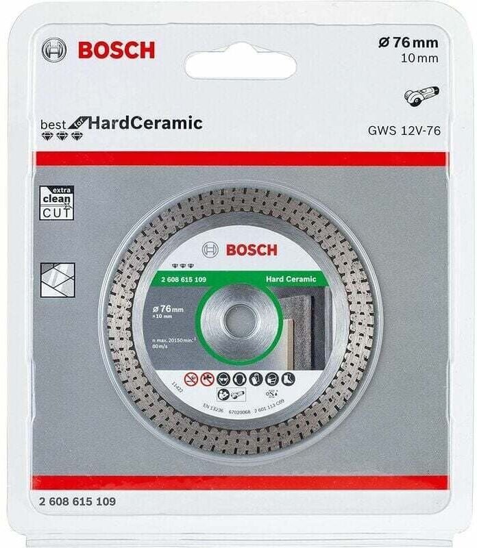 Bosch Professional - Am besten für Keramik-Diamanttrennscheibe (für Keramik, ø 76 mm, Bohrungs-Ø: 10 mm, Winkelschleifer...
