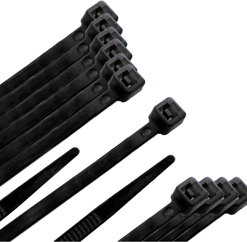 Zaumzeug aus 100 % Nylon. Schwarze Farbe 2,5 x 160 mm. (Beutel 100 Einheiten)