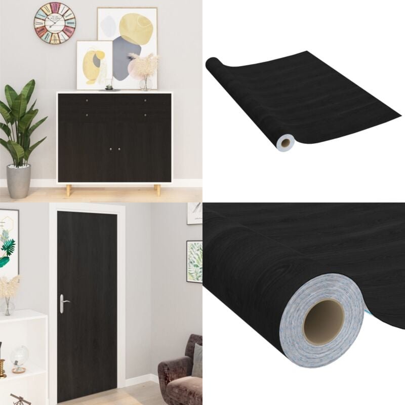 Möbelfolie Selbstklebend Dunkles Holz 500x90 cm pvc - Möbelfolie - Möbelfolien - Home & Living - Schwarz