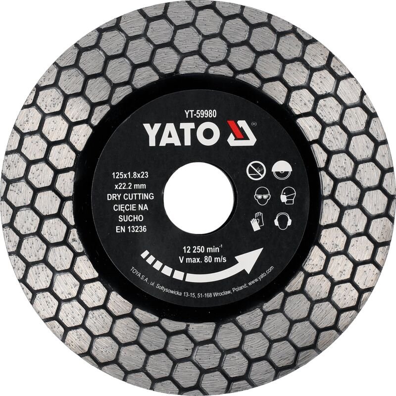 Diamanttrennscheibe für Feinsteinzeug und Granit 125x22,2mm