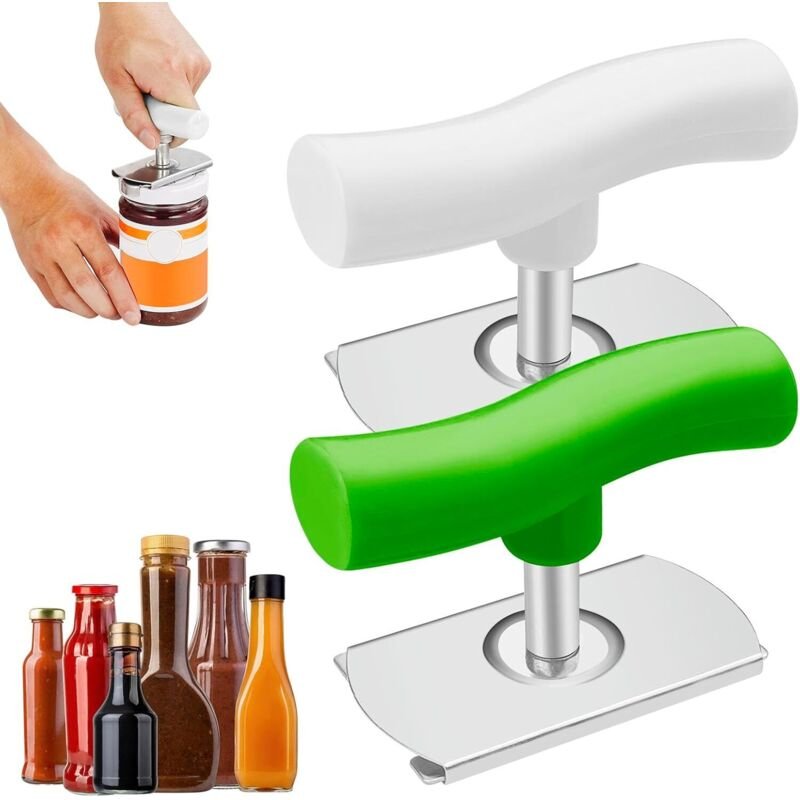 2er-Pack müheloser Glasöffner für Arthritis-Patienten, verstellbarer Schraubglasöffner aus Edelstahl, leicht zu öffnen, ...