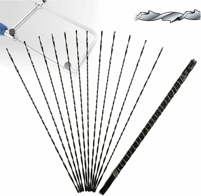 SJLERST 12 Stück Dekupiersägeblätter mit Metallspiralzähnen zum Schneiden von Holz und Kunststoff, Schnitzsäge, kompatib...