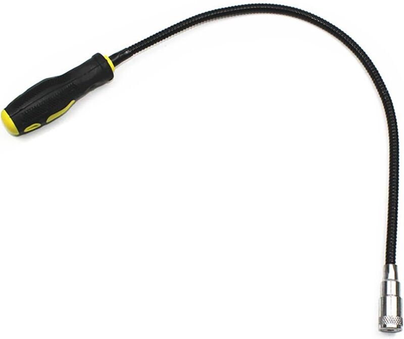 Tragbarer 580 mm flexibler Stabmagnet, faltbarer magnetischer Greifmagnet mit Lampe für Zuhause, Werkstatt, zum Aufheben...
