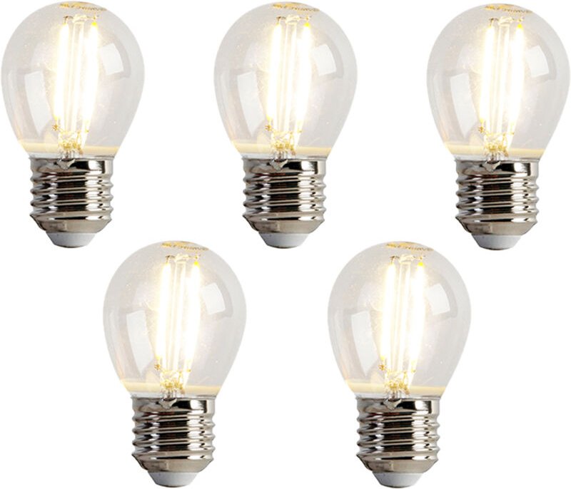 5er Set E27 LED-Glühbirnen P45 Klar 2W 200lm 2700K