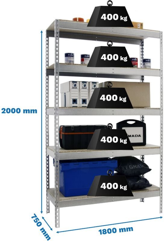 Simonrack ECOFORTE 1807-5 Metallregal Galvanisiert Holz