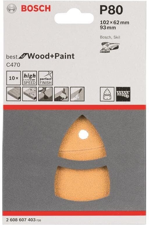Schleifblätter Multischleifer Best for Wood+Paint K80 11 Löcher 2608607403 - Bosch