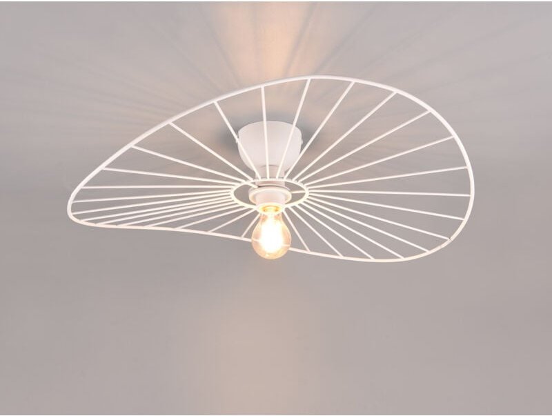 Trio - Ausgefallene Deckenleuchte chapeau Lampenschirm Weißer Draht, ø 60cm